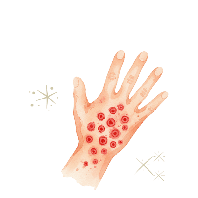 Mano con alergia cutanea